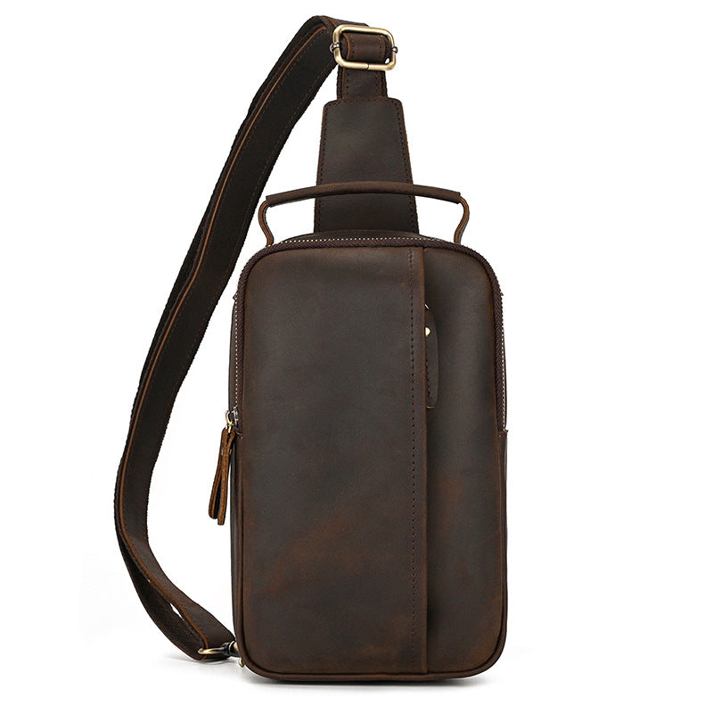 Sac d'épaule en cuir de vache pour homme