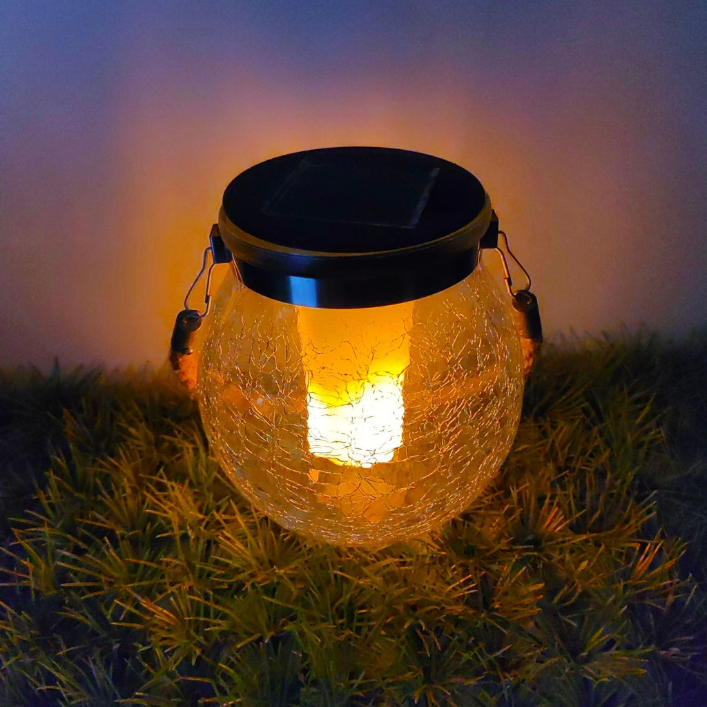 Lampe à fissure solaire pour cour extérieure en verre