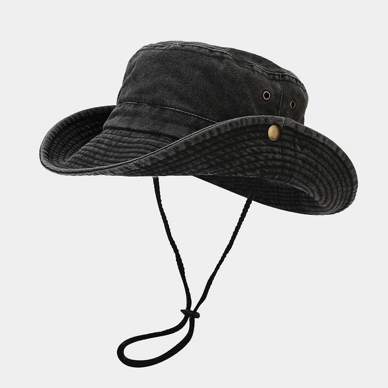 Printemps et été Patchwork Big Brim Lavé Old Fishing Alpine Cap