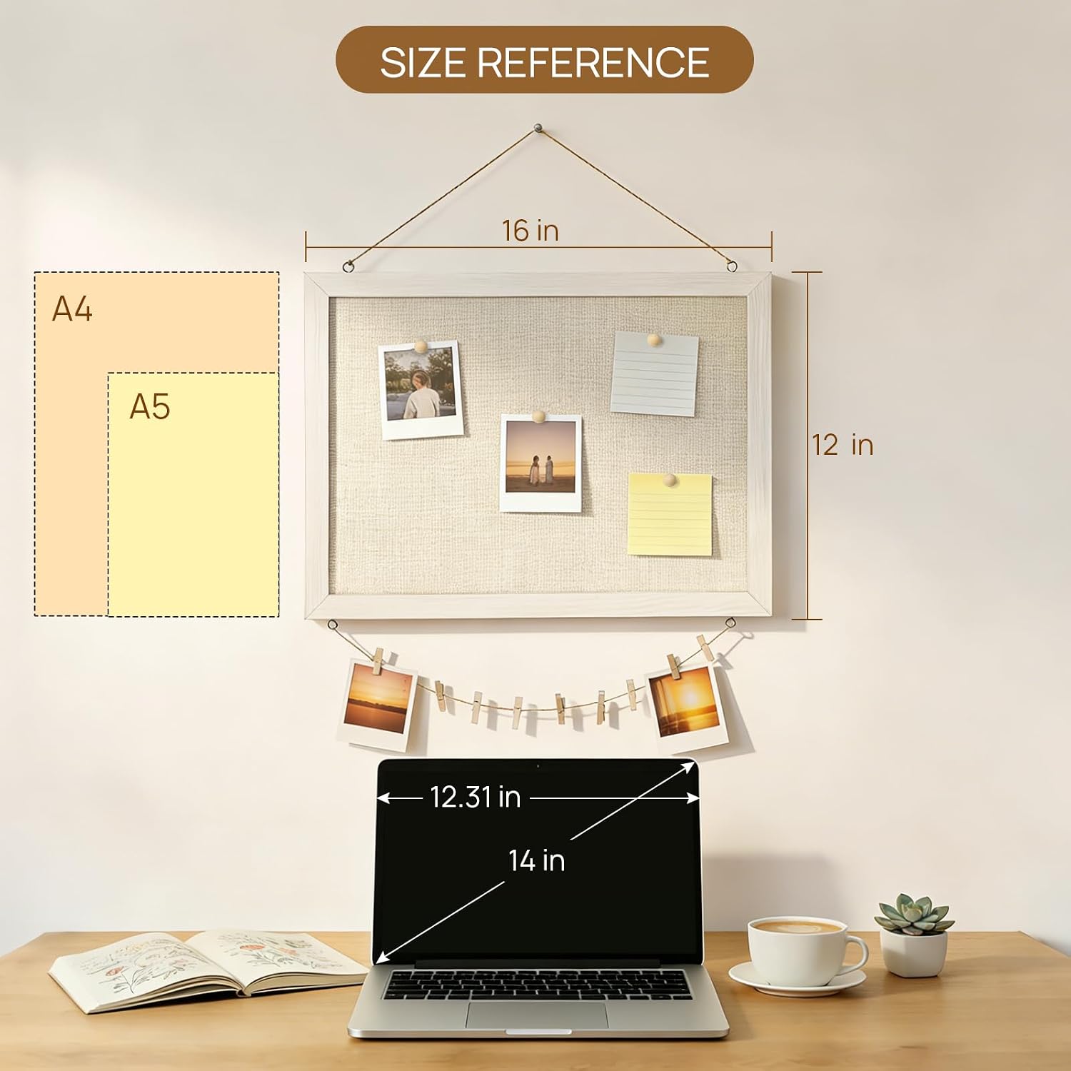Tableau d'affichage à double bord avec lin