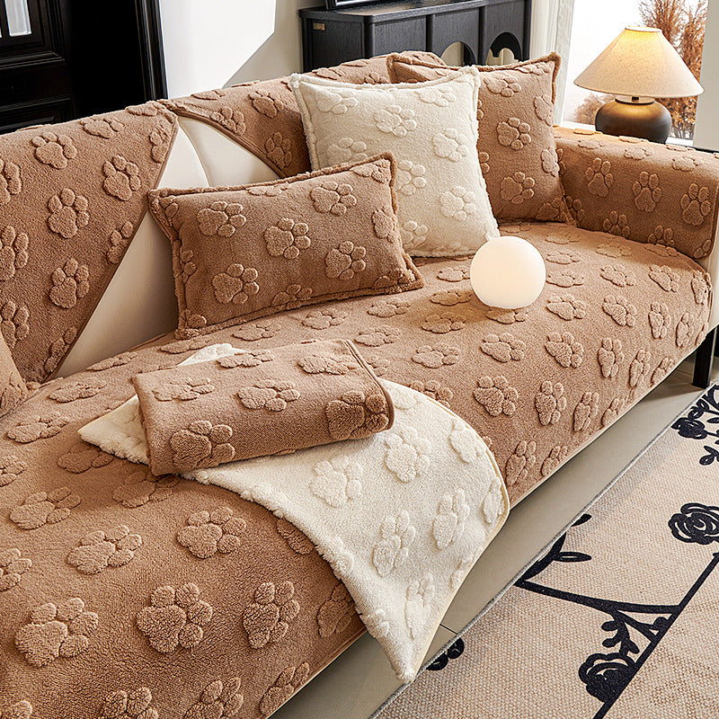 Sofa Coussin simple antidérapant de style crème polaire épais