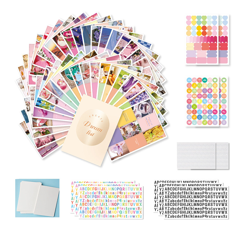 Inspirational Dream Cut lettre Sticker Vision Board Livre costume