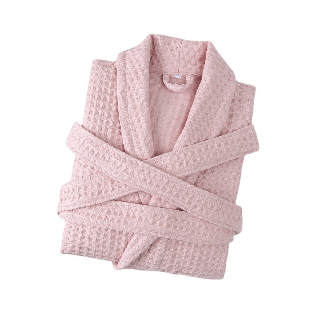 Coton Double Waffle Unisexe Robe longue épaissée