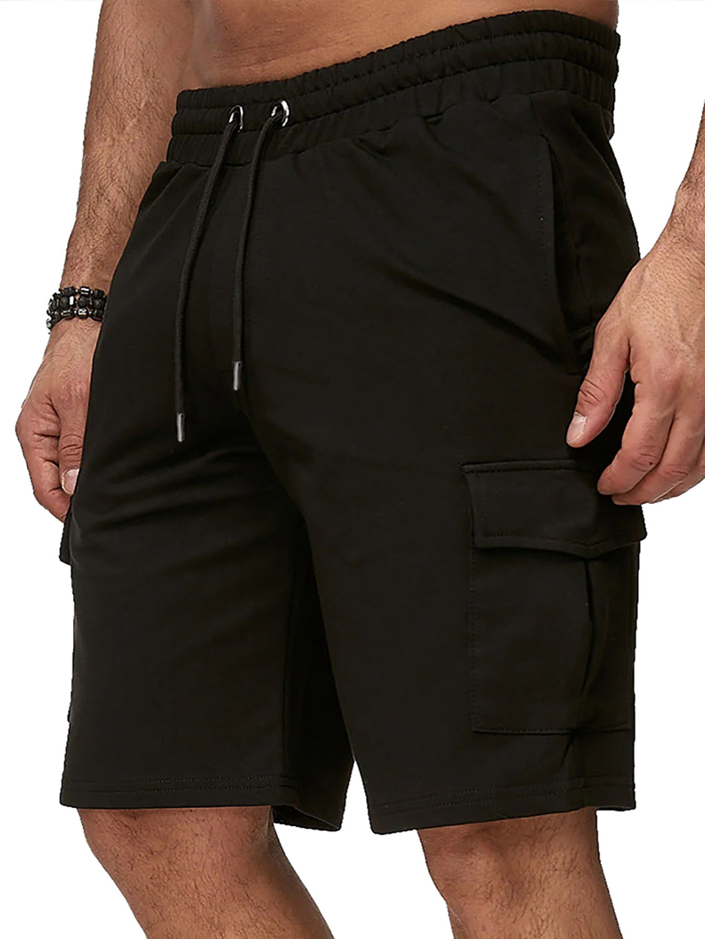 Short de sport homme de plus de taille Multi-pocket Short de fitness Pantalon sport casual