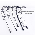 6Pcs Metal Hair Headband Wave Style Hoop Band Comb Sports Hairband Hommes Femmes US