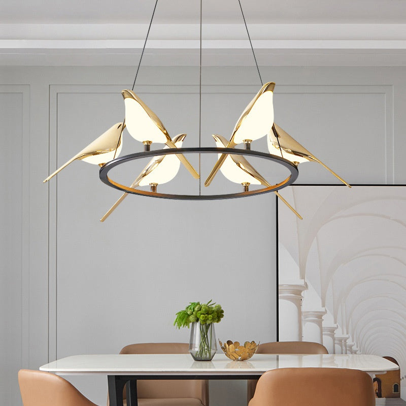 Lampe pendentif artistique en forme d'oiseau de style nordique pour le salon