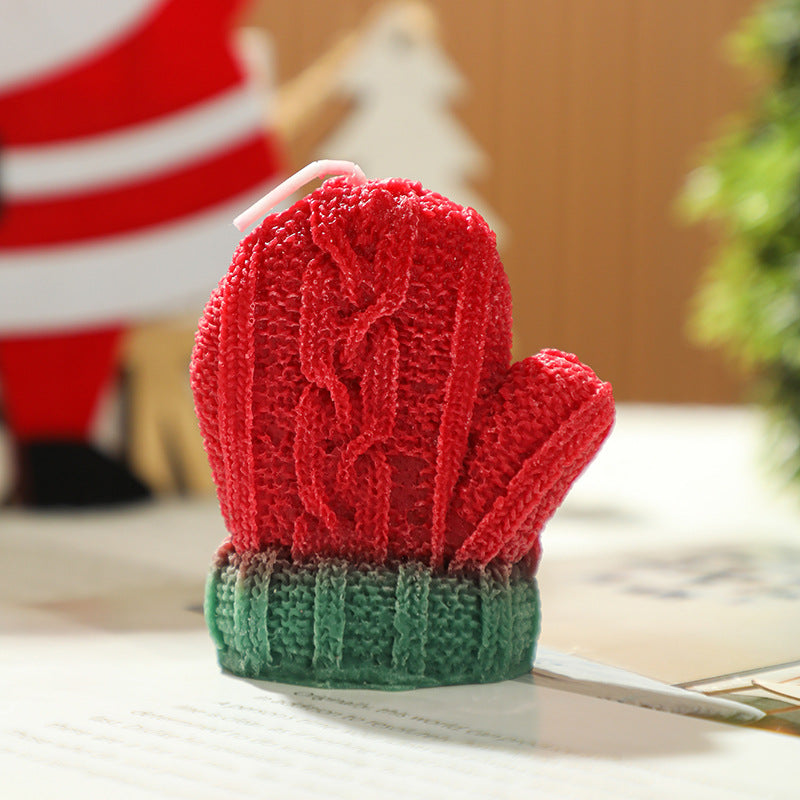 Décorations de Noël Gants en laine Mini en forme de bougies parfumées Cadeaux souvenir