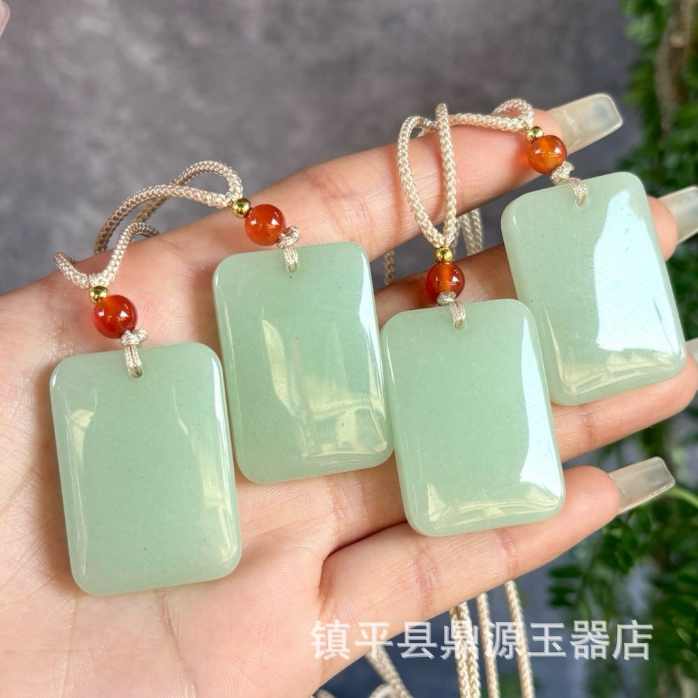 Pendentif naturel Aventurine Peace Lock pour hommes et femmes