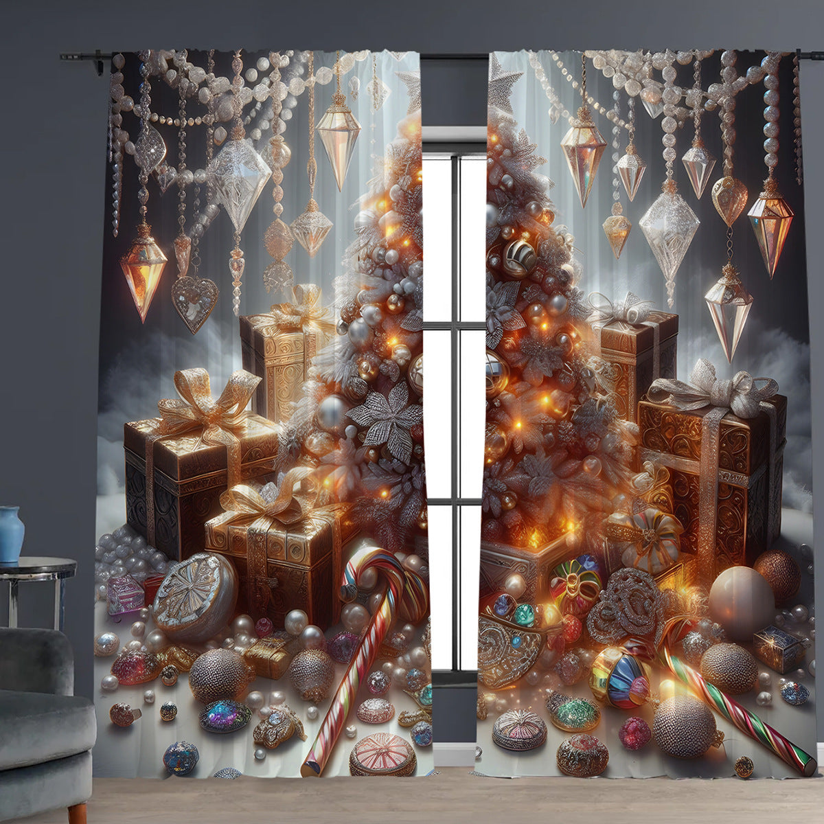 Rideau de Noël Rideau d'impression 3D