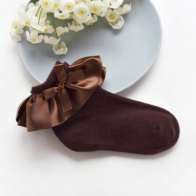 Princess chaussons de filles version coréenne de satin chaussons courtes