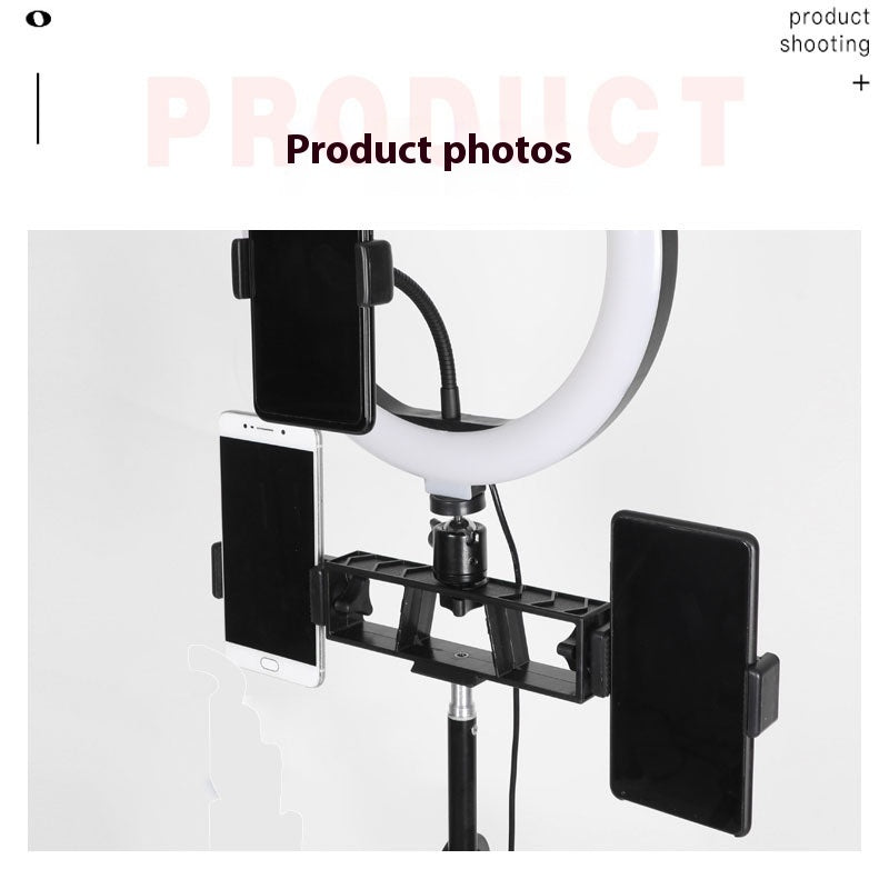 Cross Bar Tray Storage Rack with Microphone Beauty Fill Light Photography Floor Mobile Pho