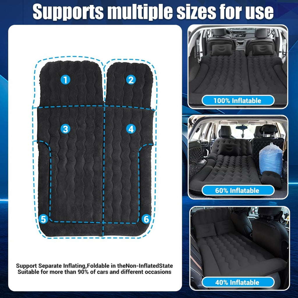 Voiture SUV Air Bed Sleep Travel Matelas gonflable Siège Coussin Mat Camping W Pompe