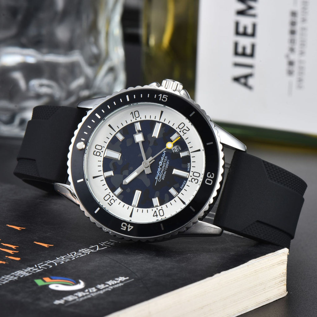 Montre Quartz homme élégant avec une sangle en silicone