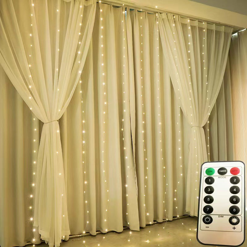 Rideau lumières à cordes pour les mariages de Noël et décoration de chambre avec crochets