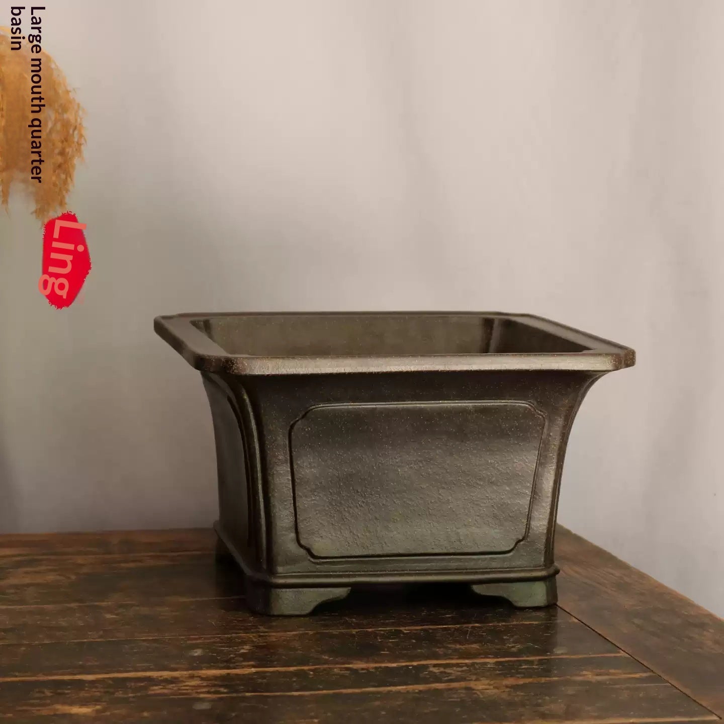 Pot de Bonsai carré de grande capacité fait main