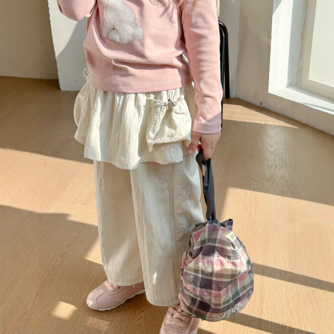 Pantalons décontractés avec rideau de pet pour enfants