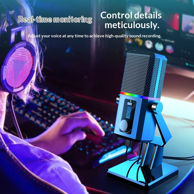 Microphone de bureau parance de bruit RVB