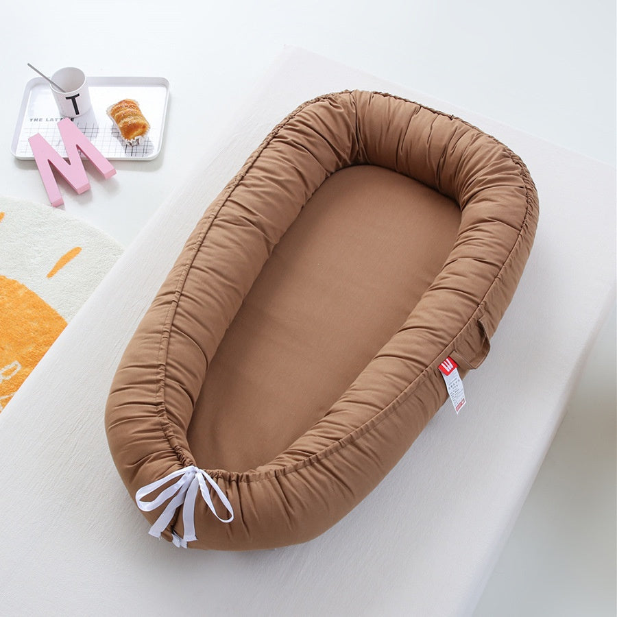 Ins Corée du Sud Portable Baby Bed In Bed Coton Couleur solide