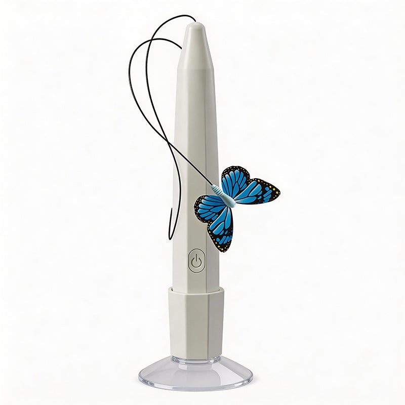 Butterfly Interactive Automatic Cat Teaser Wand Toys Coupe d'aspiration à Fl