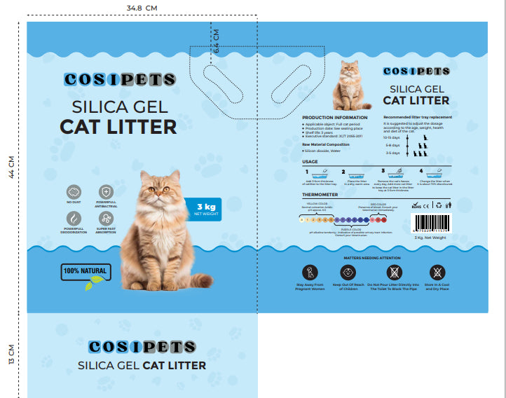 Litter chat indicateur de silicone