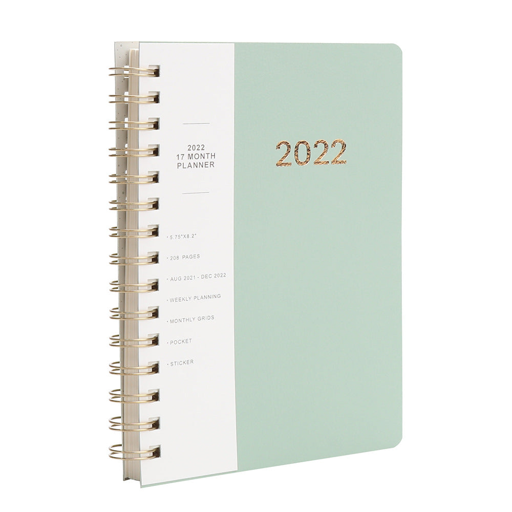 Anglais complet 365 jours Coil Calendrier annuel Plan étudiant Cahier