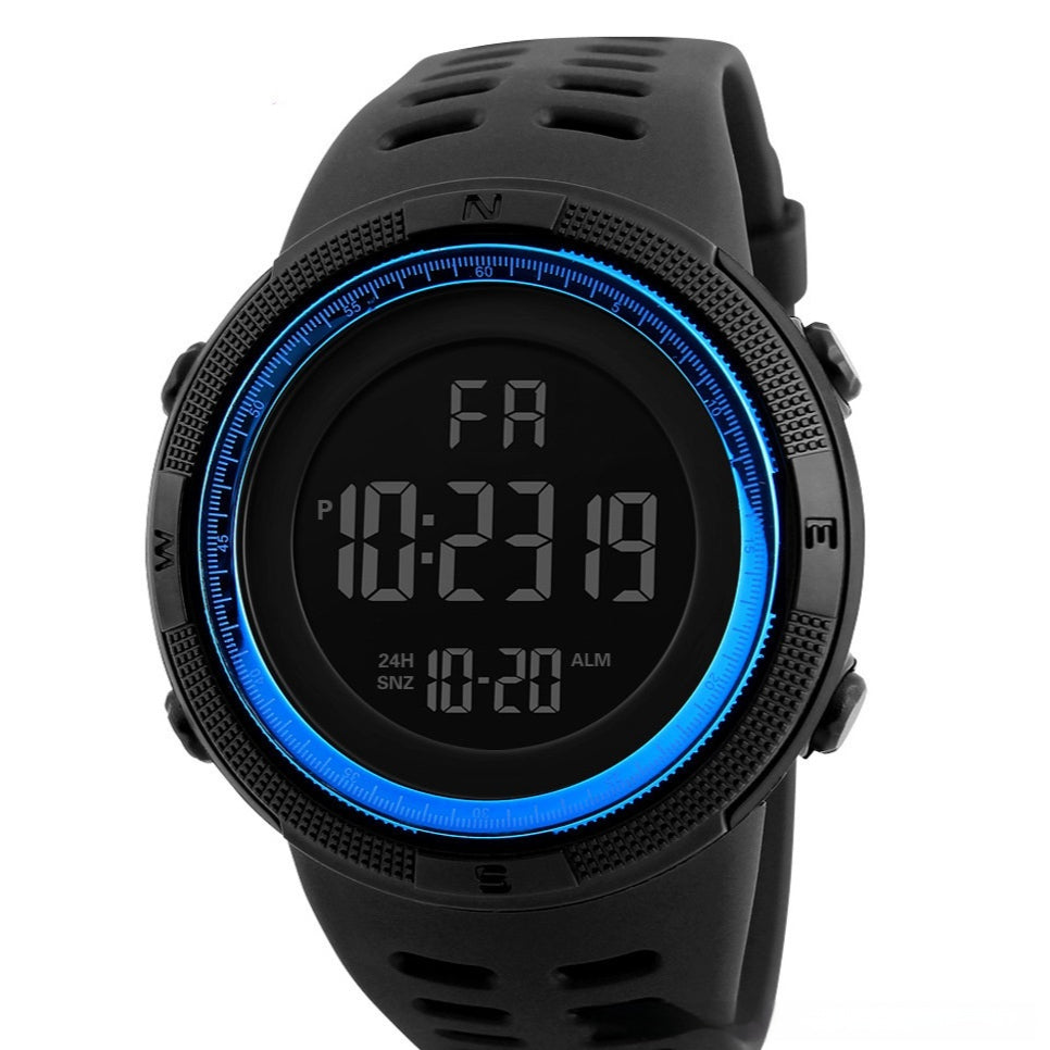 Sports Timing Night Light Dominering Grande montre électronique à cadran