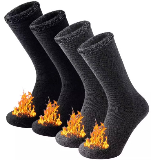 Deux paires de chaussettes thermiques d'hiver unisexes pour la protection contre la chaleur et le froid