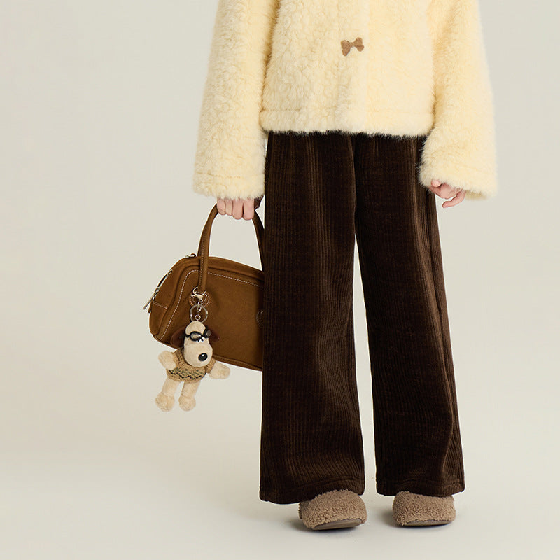 Pantalons à jambes droites doublés de polaire