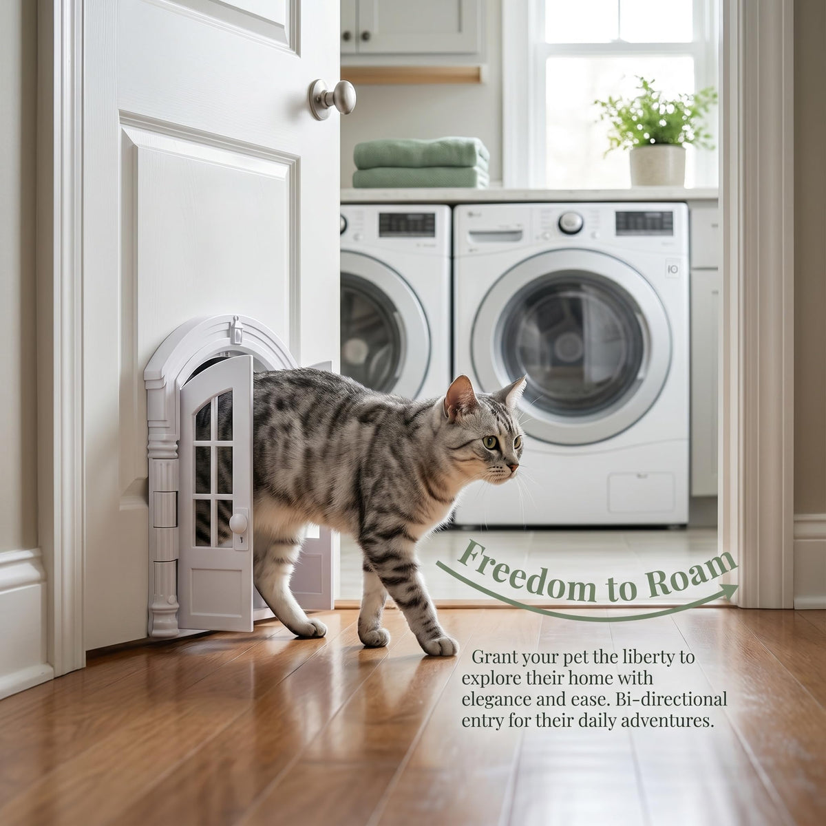 Interior cat flap door
