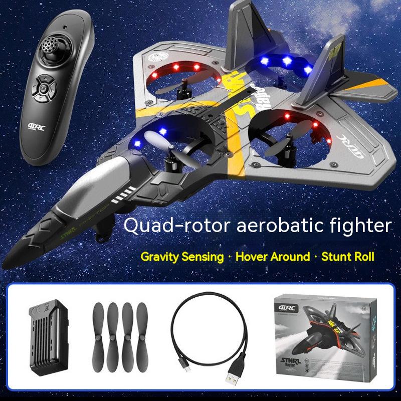 Aéronefs à télécommande pour enfants V17 Fighter Drone Résistant aux chutes Glider à aile fixe en mousse