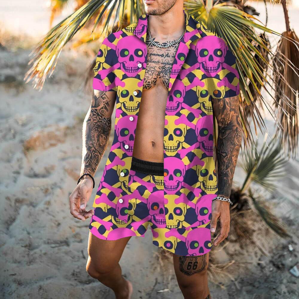 Ensemble de chemise et de shorts pour homme imprimé en 3D