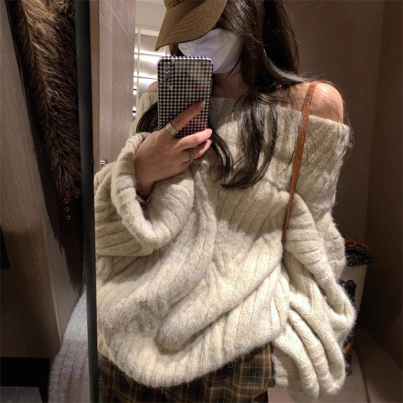 Haut en mailles de vison doux et moelleux
