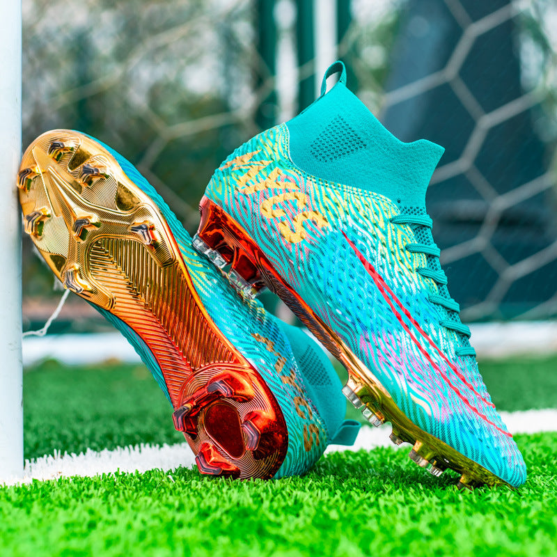 Entraînement en plein air pour hommes Chaussures de soccer de bas plaqué or