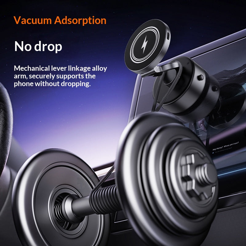Support de téléphone de voiture pliable avec chargeur sans fil 15W