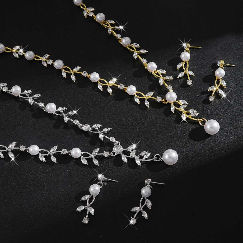 Feuille de femmes Strass Faux Pearl