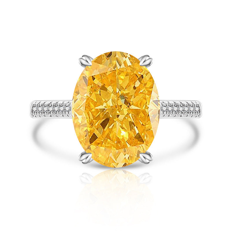 Femme Versatile Casual Papalacha Haute Carbone Diamant Fleur de Glace Anneau