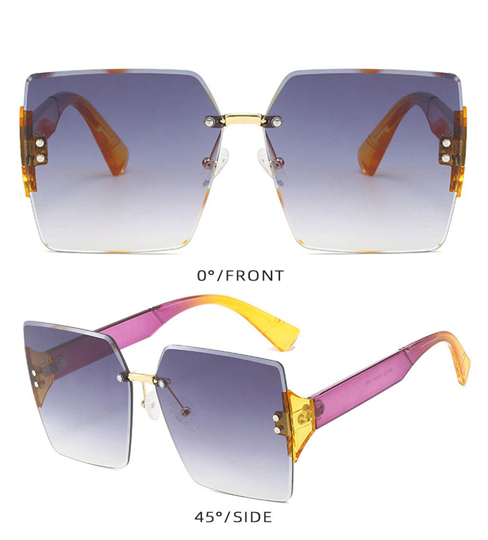 Femmes Lunettes de soleil carrées de surdimension