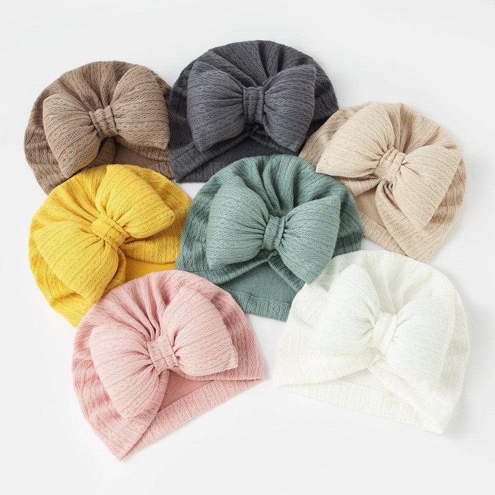 Chapeau de bateau bébé en coton tricoté Remplissage Big Bow Chapeau de bateau bébé