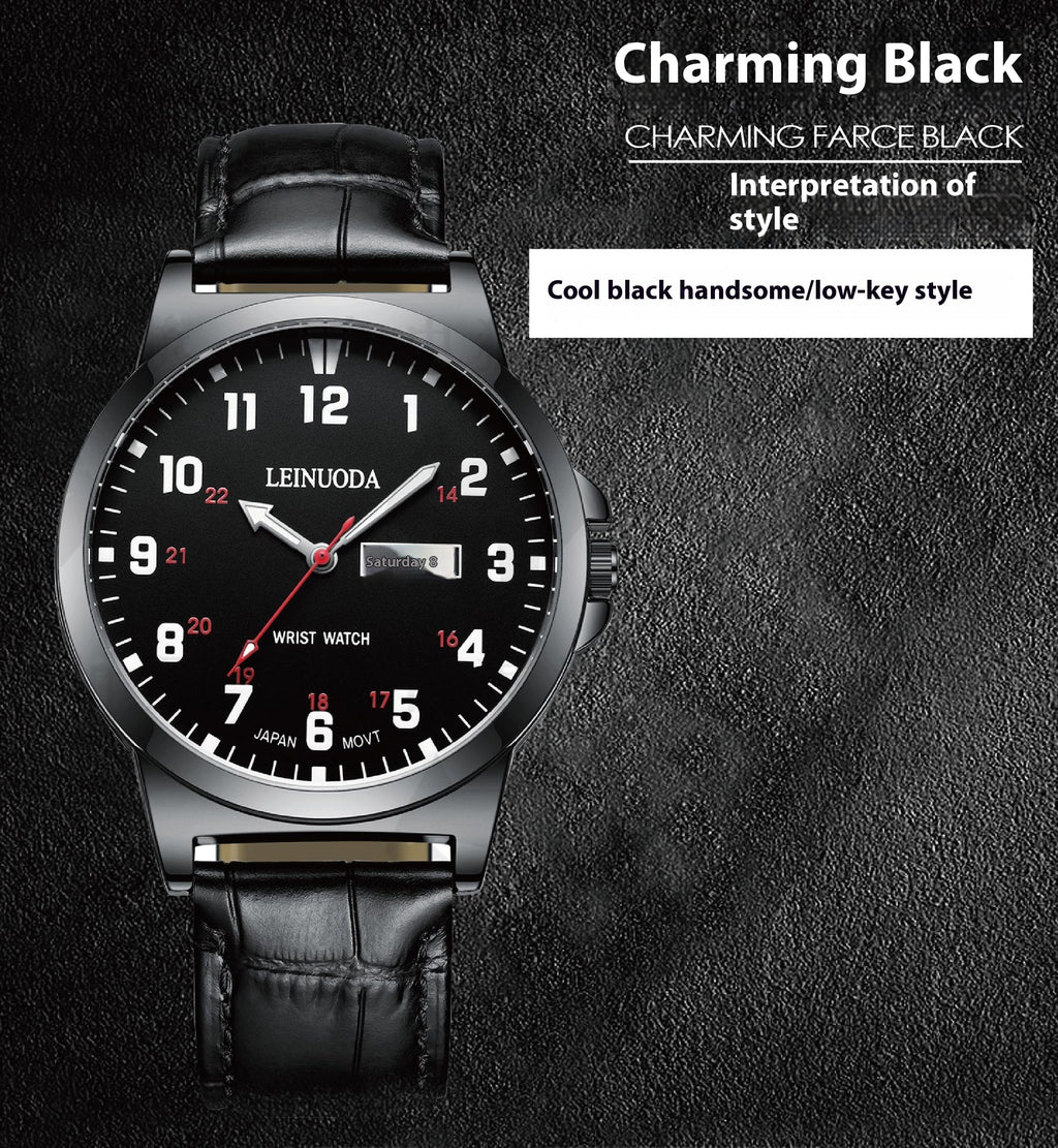 Numbers Surface Waterproof Simple Quartz Men's Watch