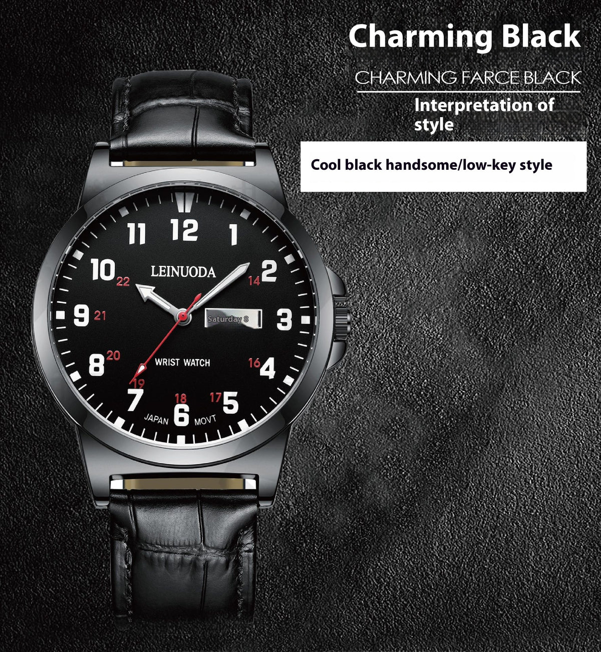 Numbers Surface Waterproof Simple Quartz Men's Watch