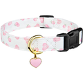 Dog Collar White And Pink Love Heart With Pendant Cute Dog Collar