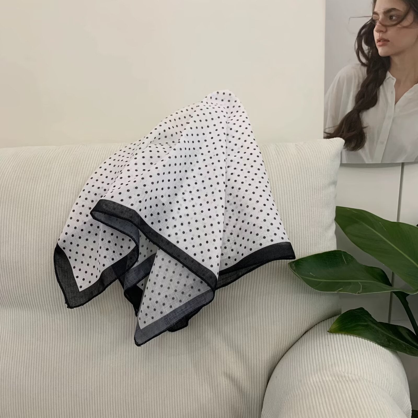 Écharpe carrée en coton et en coton de style coréen pour femmes