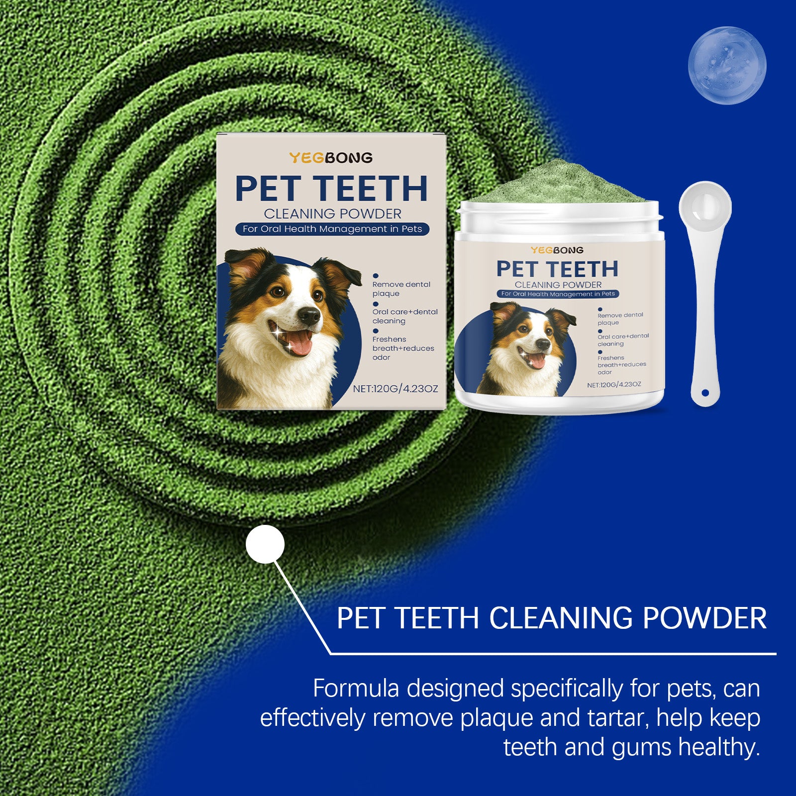 Poudre de nettoyage de dents de chien