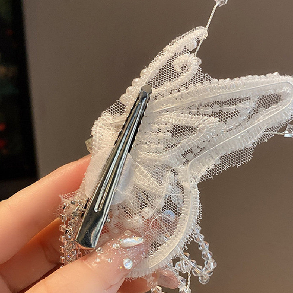Super Fée Bow Cristal Tassel épingle à cheveux femmes
