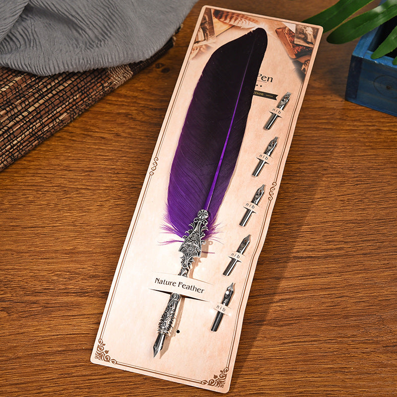 Stylo retro européen et américain personnalisé Cadeau trempé dans un stylo à eau