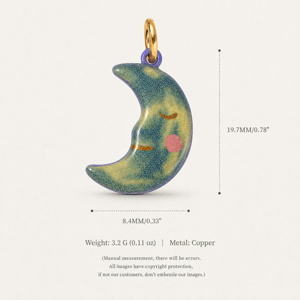Acier inoxydable Angel Star et croissant Pendentif en céramique Style Vintage