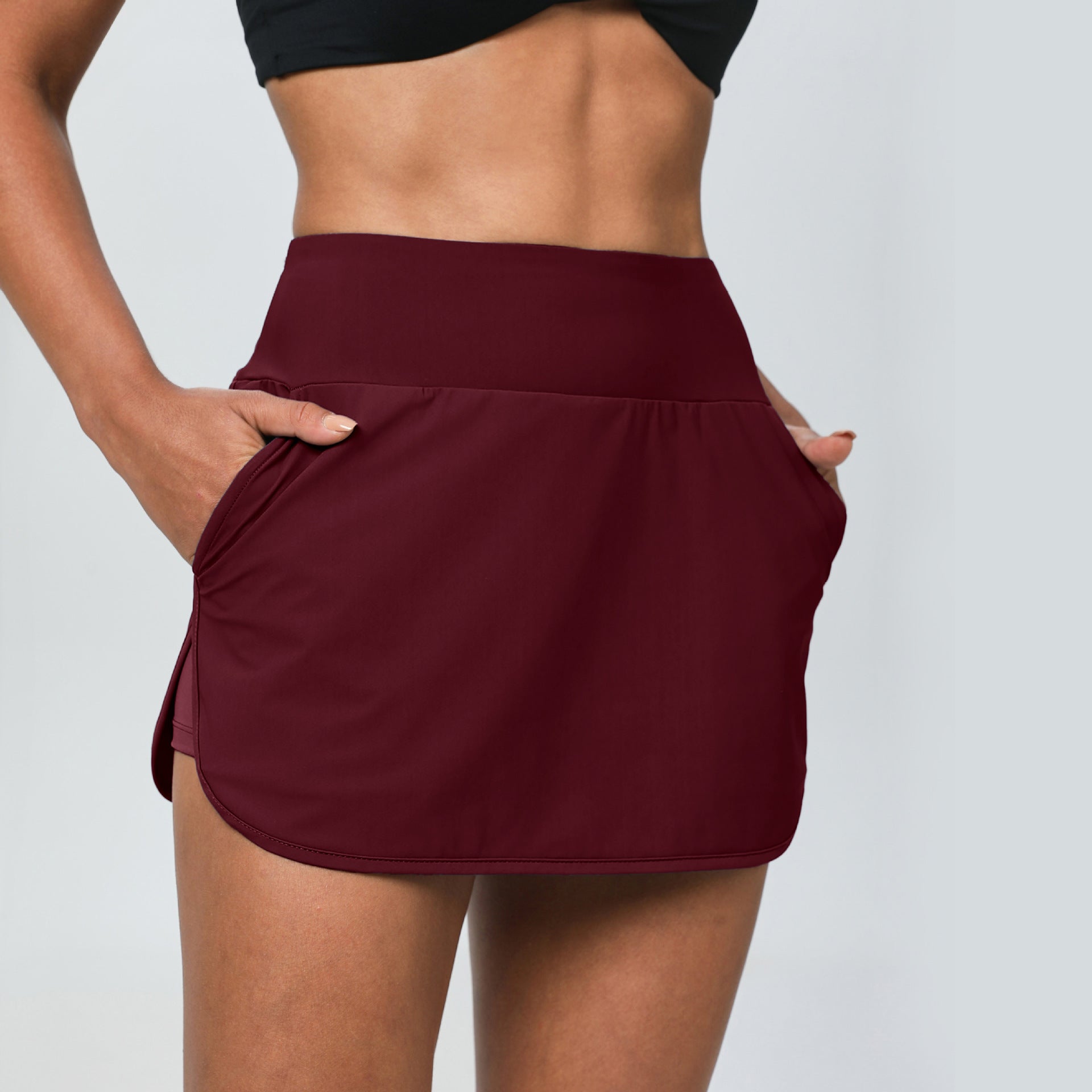 European and American Slim- Fit Quick-dry Tennis Skirt High Waist Slimming Running Fitness
