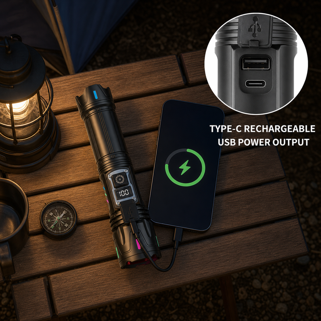 Lampe de poche LED 3210 pour camping en plein air