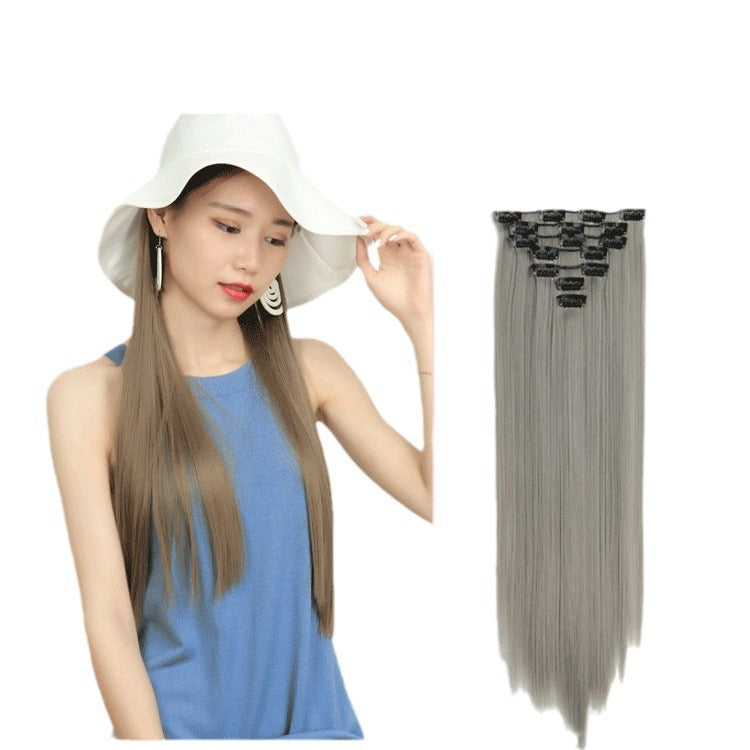 16 Carte Sept-pièces Coiffure Perruque Beauté Chimique Perruque Ensemble de Perruque Cheveux Extension