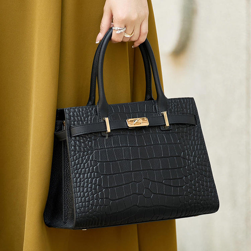 Sac de corps en cuir de vache casual pour femmes